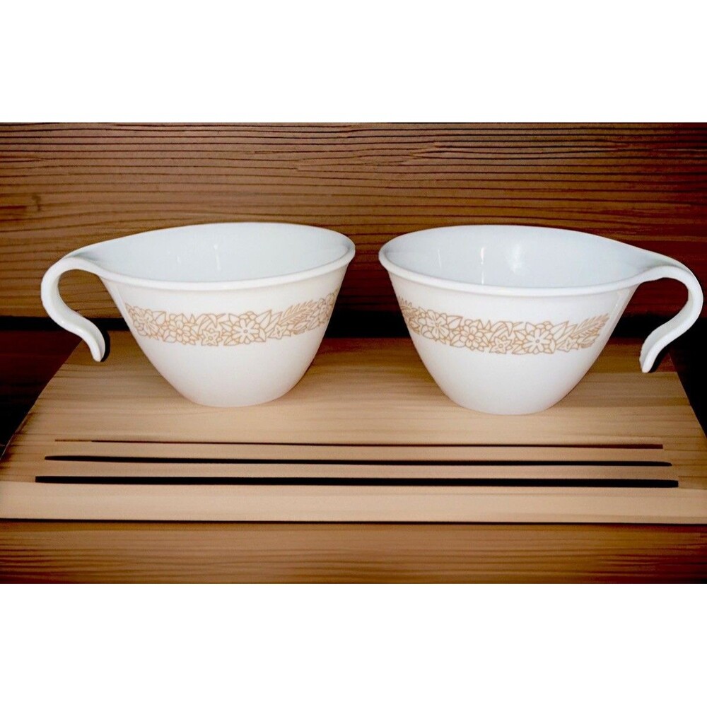 Vintage CORELLE WOODLAND BROWN Hook-Handle Coffee/Tea Cups--Set of 2